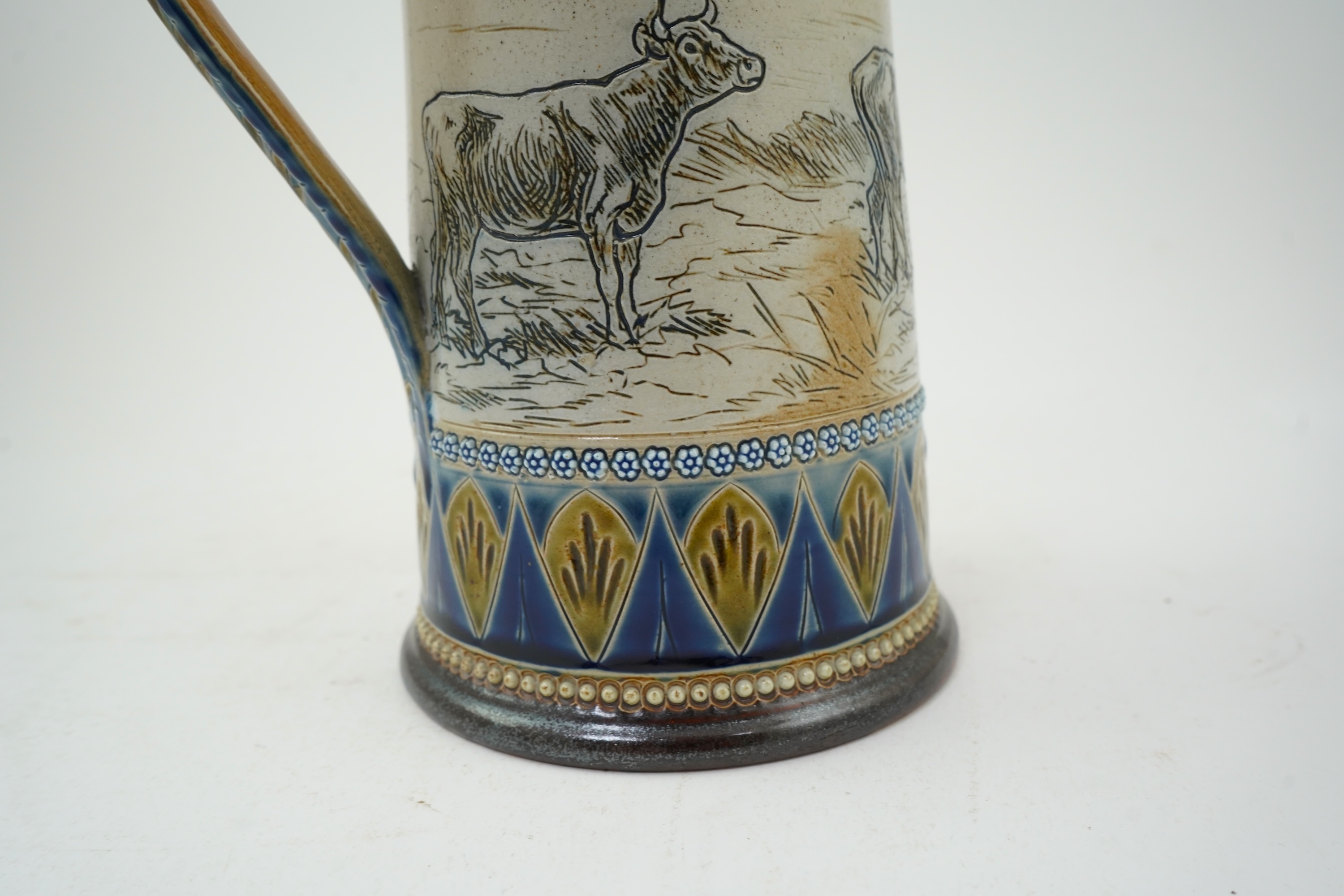 Hannah Barlow for Doulton Lambeth: A stoneware lemonade jug